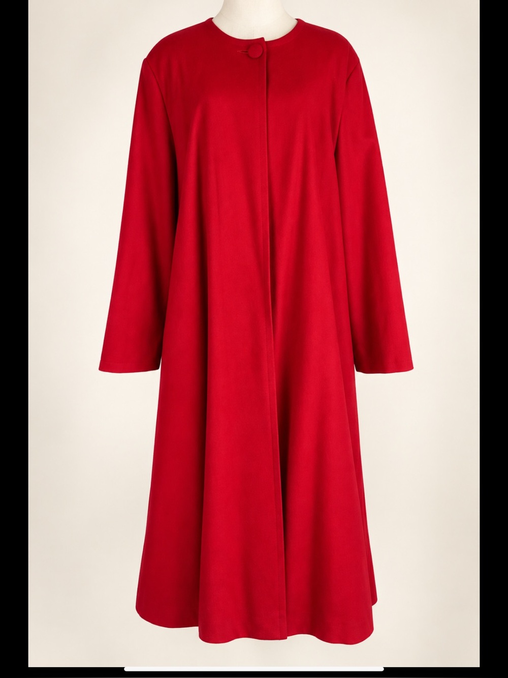 Vintage Kristen Blake Classics Red 100% Merino Wool Long Swing Coat 16